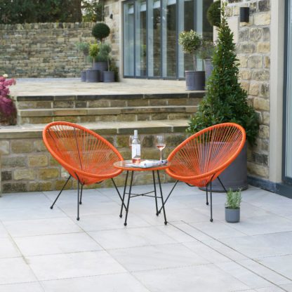 An Image of Rio 3 Piece Rattan Bistro Set Blue