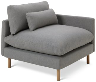 An Image of Habitat Paola Fabric Right Hand Single Seat with Arm - Grey