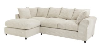 An Image of Argos Home Harry Large Left Hand Corner Chaise Sofa - Stone