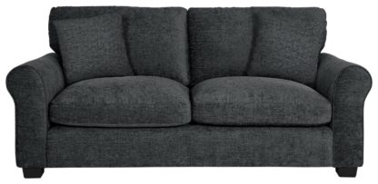 An Image of Argos Home Taylor Fabric 3 Seater Sofa - Charcoal