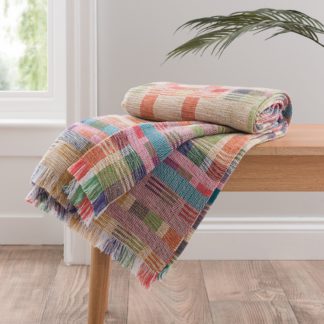 An Image of Handwoven Rainbow Throw, 130 x 170cm Multi Coloured