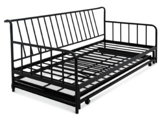 An Image of Habitat Kanso Metal Guest Bed with Trundle - Black