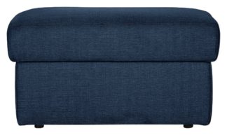 An Image of Argos Home Milano Fabric Footstool - Navy