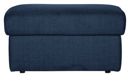 An Image of Argos Home Milano Fabric Footstool - Navy