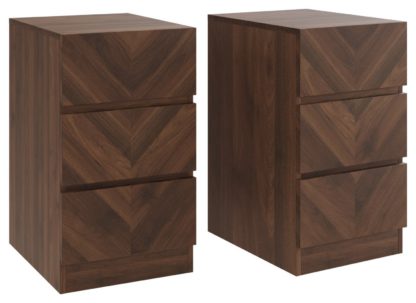 An Image of GFW Catania 3 Drawer 2 Bedside Table - Oak
