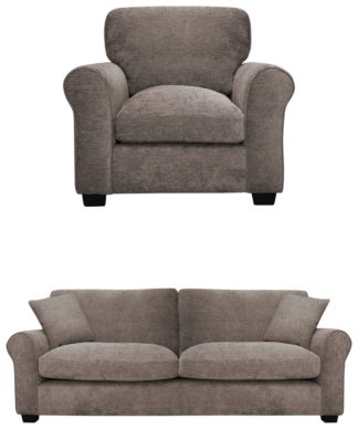An Image of Argos Home Taylor Fabric Chair & 4 Seater Sofa - Mink