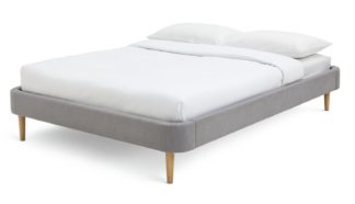 An Image of Habitat Tora Platform Double Bed Frame - Grey