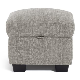 An Image of Habitat Lisbon Fabric Footstool - Grey