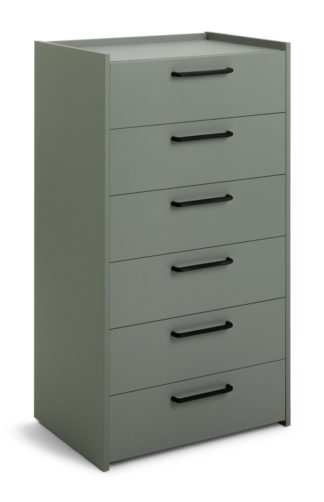An Image of Habitat Oldham 6 Drawer Chest - Green