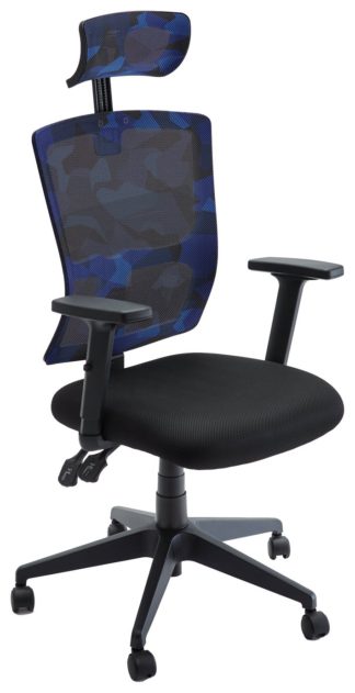 An Image of X Rocker Volta Camo Mesh Ergonomic Office Gaming Chair-Black