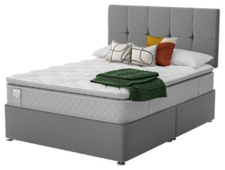 An Image of Sealy Abbot Pillowtop Kingsize Divan Bed - Grey