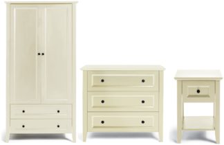 An Image of Habitat Kingham 3 Piece 2 Door Wardrobe Set - Ivory