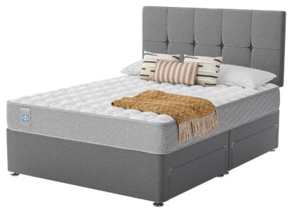 An Image of Sealy Eldon Comfort Kingsize 2 Drawer Divan Bed - Grey