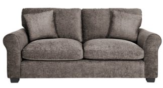 An Image of Argos Home Taylor Fabric 3 Seater Sofa - Mink