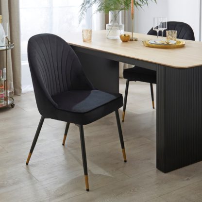 5f8e49adc272db3f320f2a28ff03b1f30cde5e6dc22bf7491c26f9c510137bdb.jpg An Image of Sylvia Dining Chair, Velvet Velvet Mink