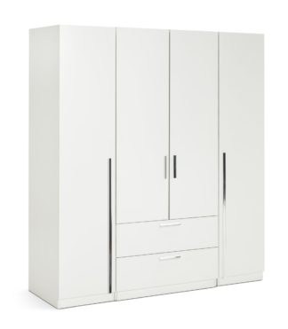 An Image of Habitat Munich 4 Door 2 Drawer Wardrobe - White