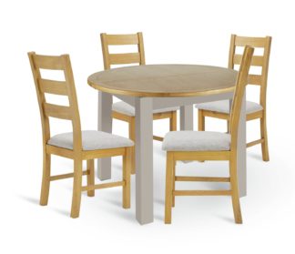 An Image of Argos Home Ashwell Oak Table & 4 Ashwell Chairs
