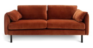 An Image of Habitat Bexley Fabric 3 Seater Sofa in a Box - Red