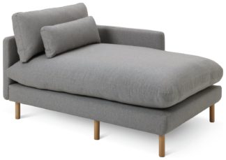 An Image of Habitat Paola Fabric Right Hand Single Chaise with Arm -Grey