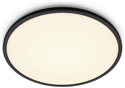 An Image of Philips Super Slim LED Flush to Ceiling Light - Black