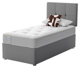 An Image of Sealy Newman Support Single Divan Bed - Grey