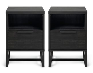 An Image of Habitat Nomad 2 Bedside Tables Set - Anthracite