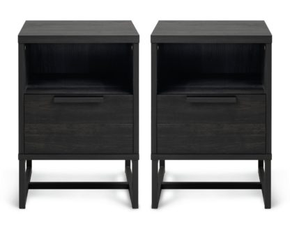 6b6d2fc34ca81f2f6d9efc776c9e8fa6d50556a060323d7289b4e2a724620896.jpg An Image of Habitat Nomad 2 Bedside Tables Set - Anthracite