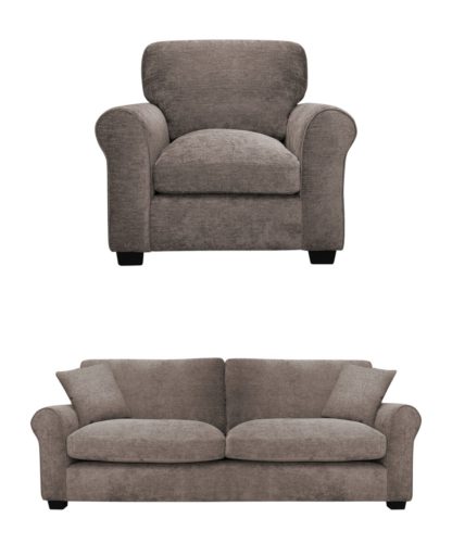 An Image of Argos Home Taylor Fabric Chair & 3 Seater Sofa - Mink