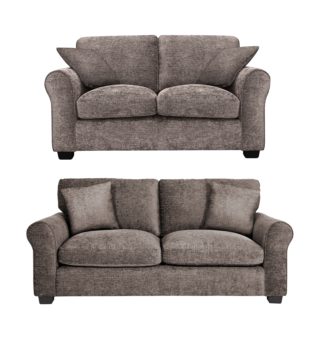 An Image of Argos Home Taylor Fabric 2 Seater & 3 Seater Sofa - Mink