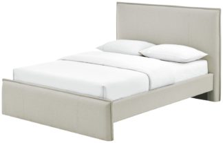 An Image of Habitat Herbie Double Fabric Bed Frame - Natural