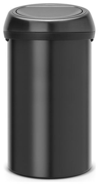 An Image of Brabantia 60 Litre Touch Top Bin - Matt Black