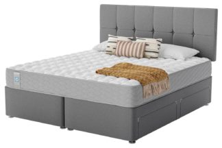 An Image of Sealy Eldon Comfort Superking 4 Drawer Divan Bed - Grey