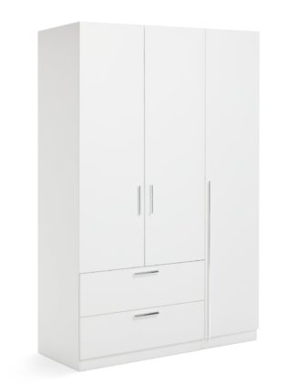 An Image of Habitat Munich 3 Door 2 Drawer Wardrobe - White