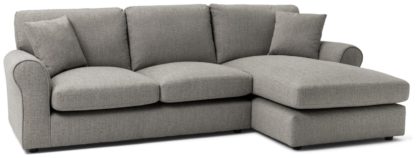 An Image of Habitat Lisbon Fabric Right Corner Chaise Sofa - Grey