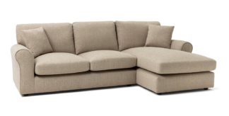 An Image of Habitat Lisbon Fabric Right Hand Corner Chaise Sofa-Stone