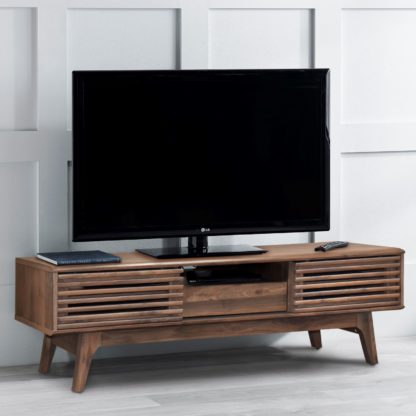 8b552bad6a7527b62c1624b666bcf3536474d5fac8aceba354999d2f76887a77.jpg An Image of Copen Wide TV Stand Walnut