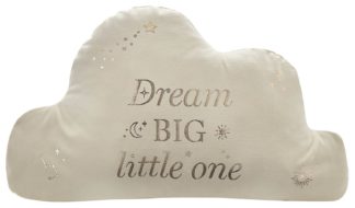 An Image of Bambino Cloud Velvet Cushion - White - 35x22cm