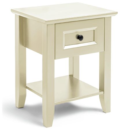 An Image of Habitat Kingham 1 Drawer Bedside Table - Ivory