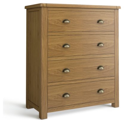 8f60146cecf28a1e0b281799e3f7542827e3986edac154b448a9dacf1dda6906.jpg An Image of Habitat Kent 4 Wide Chest of Drawer - Oak