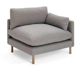 An Image of Habitat Paola Modular Single Seat with Arm - Grey