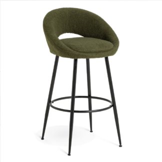 An Image of Habitat Hermione Metal Bar Stool - Green