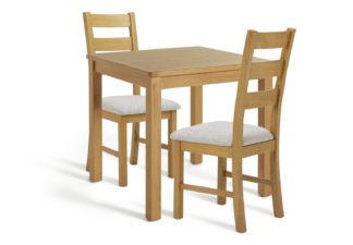An Image of Argos Home Ashwell Oak Table & 2 Ashwell Chairs