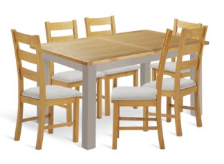 An Image of Argos Home Ashwell Oak Table & 6 Ashwell Chairs