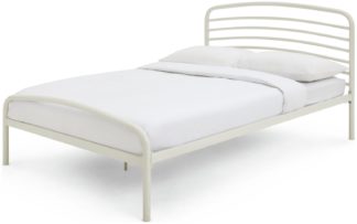An Image of Habitat Jubilee Kingsize Metal Bed Frame - Off White