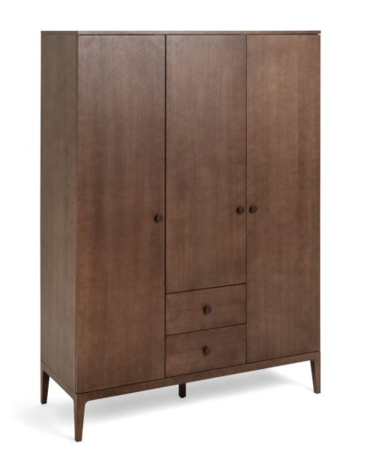 a89e0ddcdea6383b10150646ec9de46263e5a32750931f8ee8b4d72c782fd643.jpg An Image of Habitat Loxley 3 Door 2 Drawer Wardrobe - Walnut