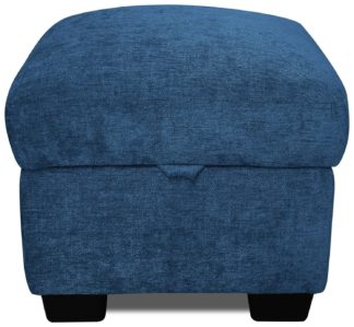 An Image of Argos Home Taylor Fabric Footstool - Navy