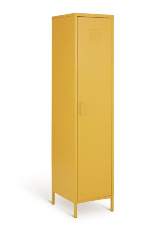 An Image of Habitat Tall 1 Door 4 Shelf Locker - Mustard