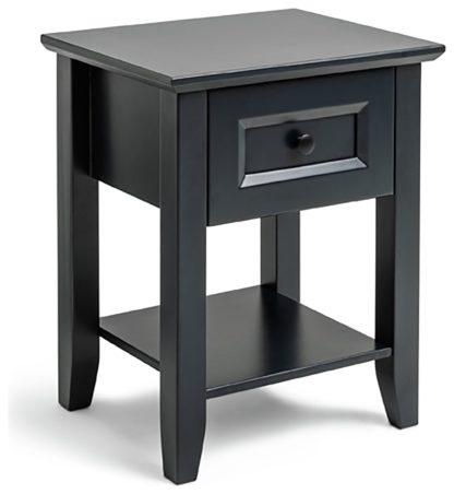 An Image of Habitat Kingham 1 Drawer Bedside Table - Blue