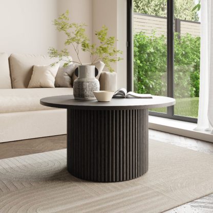 An Image of Amari Round Coffee Table Natural