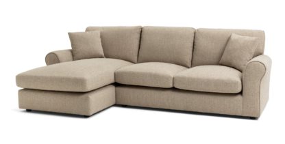 An Image of Habitat Lisbon Fabric Left Hand Corner Chaise Sofa- Stone